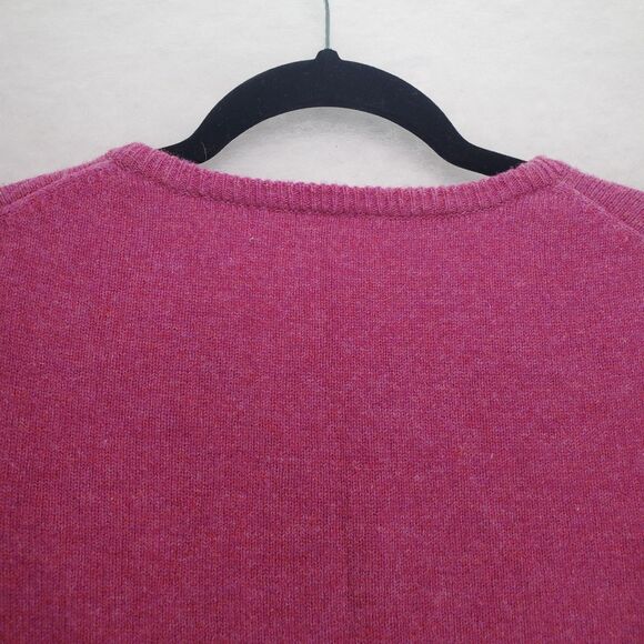 S WoolOvers Lambswool Cardigan Sweater Button Down Hot Pink Wool Overs Womens - Picture 8 of 13